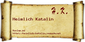 Heimlich Katalin névjegykártya