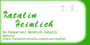 katalin heimlich business card
